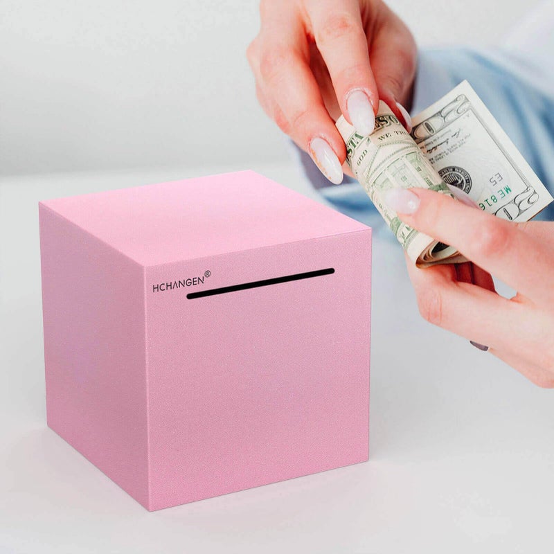 HCHANGEN Piggy Bank for Adults Must Break to Open Unbreakable Stainless Steel Piggy Bank Metal Piggy Bank for Cash Saving (Pink  4.72inches) - Image 4